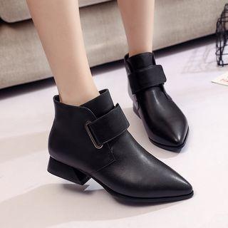 Low-heel Strapped Ankle Boots