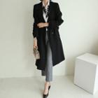 Classic Trench Coat With Sash Black - One Size