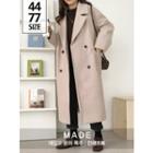 Double-breasted Dual-pocket Long Coat