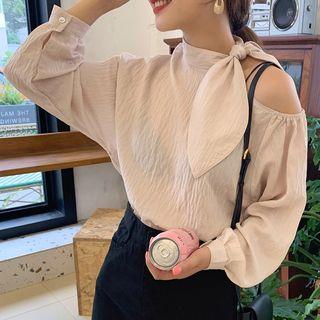Cold Shoulder Ribbon Blouse