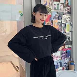 Letter-printed Wide-sleeve T-shirt