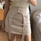 Mock Two-piece Mini Pencil Skirt