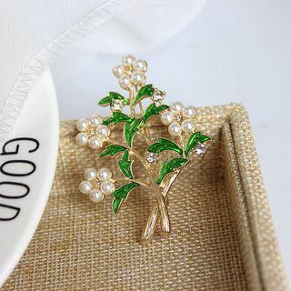 Faux Pearl Flower Brooch As Shown In Figure - One Size
