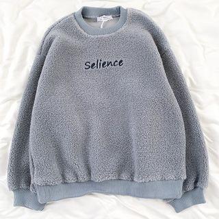Long-sleeve Embroidered Fleece Sweatshirt