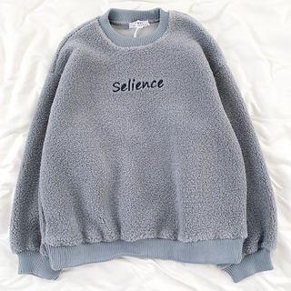 Long-sleeve Embroidered Fleece Sweatshirt