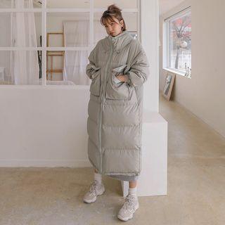 Pocket-detail Padded Long Coat
