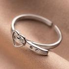 Heart Belt Sterling Silver Ring Silver - One Size