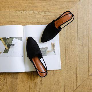 Slingback Faux-suede Mules