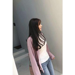 V-neck Drawcord-waist Cardigan
