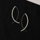 Curve Faux Pearl Dangle Earring 1 Pair - Gold - One Size