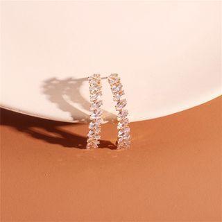 Rhinestone Bar Earring 1 Pair - Gold - One Size