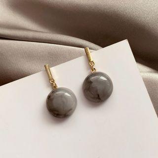 Acrylic Bead Dangle Earring 1 Pair - Gray - One Size