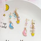 Non-matching Unicorn & Crown Dangle Earring