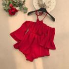 Cold Shoulder Bell Sleeve Playsuit