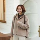 Drawcord-hem Zip Hoodie