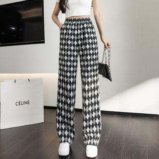 Argyle High Waist Wide Leg Pants