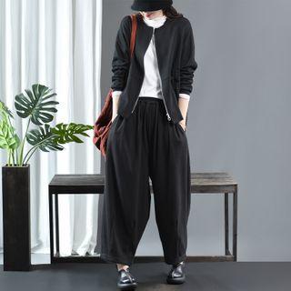 Set: Zip Jacket + Crop Harem Pants
