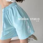 Heart-embroidered Wide-leg Shorts In 5 Colors