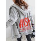 Tall Size Wish Print Brushed-fleece Lined Hoodie