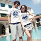 Couple Matching Set: Printed T-shirt + Skirt / Shorts