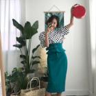 High-waist Midi Skirt With Belt
