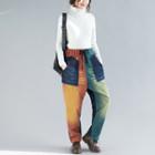 Color Block Padded Harem Pants Multicolor - One Size