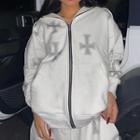 Rhinestone Cross Zip-up Hoodie / Jogger Pants