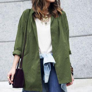 Slit Side Open Front Jacket
