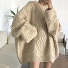 Oversize Chunky Knit Sweater Almond - One Size