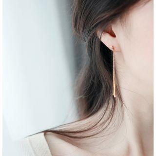 18k Gold Plated Alloy Triangle Fringed Earring As Shown In Figure - One Size