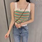 Striped Knit Camisole Top Multicolor - One Size