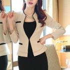 Contrast-trim Blazer / Skirt / Trousers