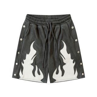 Flame Print Wide Leg Shorts