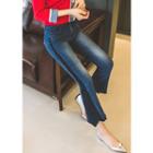 Contrast-trim Boot-cut Jeans