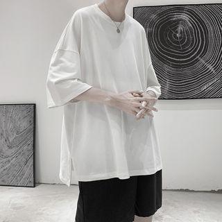 Slit-side Short-sleeve Oversize Tee