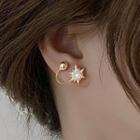 Rhinestone Star Bead Ear Cuff Earring 1 Pair - Gold - One Size
