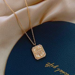 Rhinestone Necklace Gold & Silver - One Size