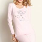 Set: Deer Print Long-sleeve T-shirt + Leggings
