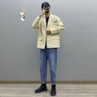 Corduroy Blazer / Long-sleeve T-shirt / Straight-leg Jeans