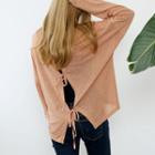 Long-sleeve Tie-back T-shirt