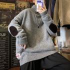 Elbow Patch Turtleneck Sweater
