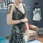 Glitter Strappy A-line Dress