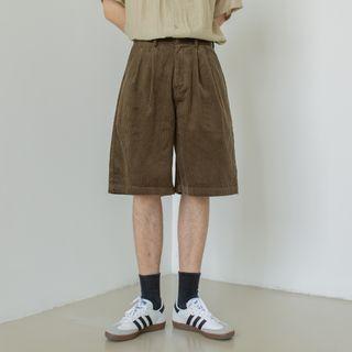 Corduroy Contrast-trim Shorts