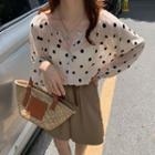Dotted Blouse / Wide Leg Shorts