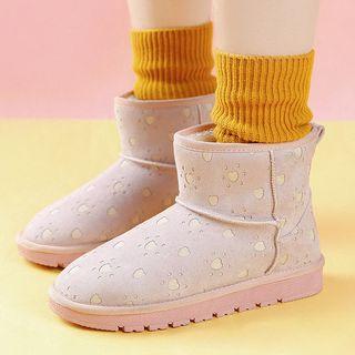 Print Fleece-lined Snow Boots