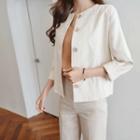 Round-neck Button Jacket