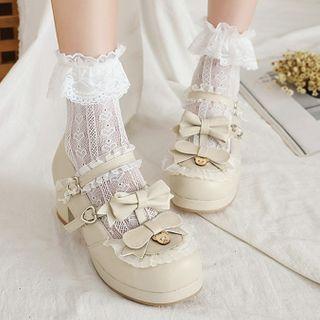 Bow Bear Chunky Heel Pumps