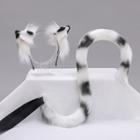 Set : Cosplay Cat Ear Chenille Headband + Tail