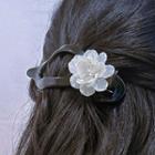 Flower Hair Clip 2406a - White Flower - Black - One Size