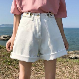 Plain Roll Up Hem Shorts